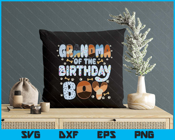 Grandma Of The Birthday Boy Family Party Decorations SVG PNG Files