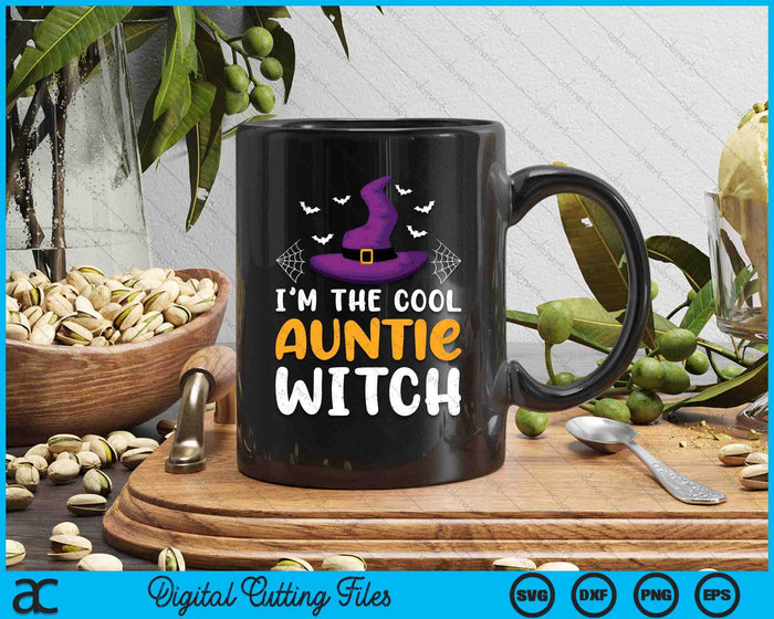 I'm The Cool Auntie Witch Matching Family Halloween SVG PNG Digital Cutting Files