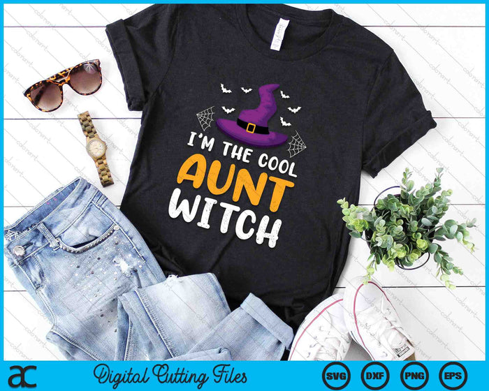 I'm The Cool Aunt witch Matching Family Halloween SVG PNG Digital Cutting Files