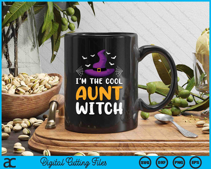 I'm The Cool Aunt witch Matching Family Halloween SVG PNG Digital Cutting Files