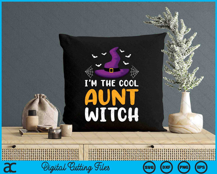 I'm The Cool Aunt witch Matching Family Halloween SVG PNG Digital Cutting Files