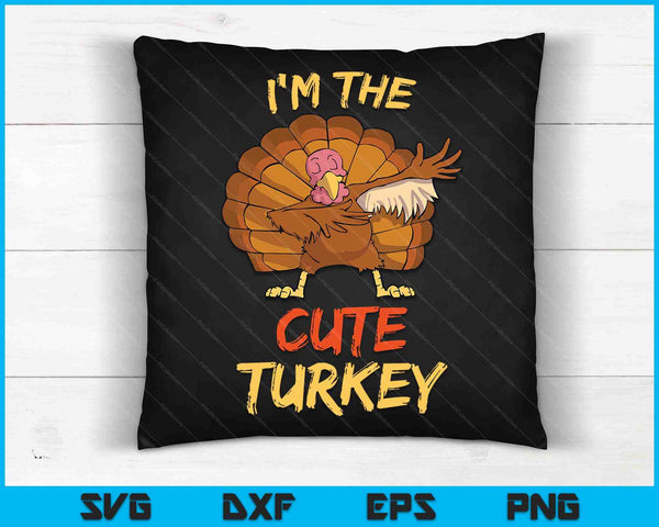 Ik ben de schattige Turkije bijpassende familiegroep Thanksgiving SVG PNG digitale snijbestanden