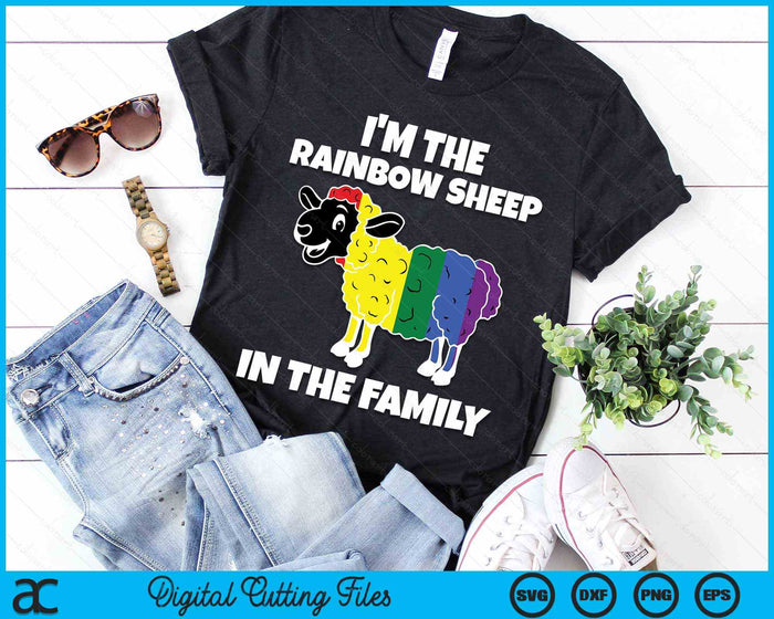 I'm The Rainbow Sheep In The Family Lgbt Pride SVG PNG Digital Cutting Files