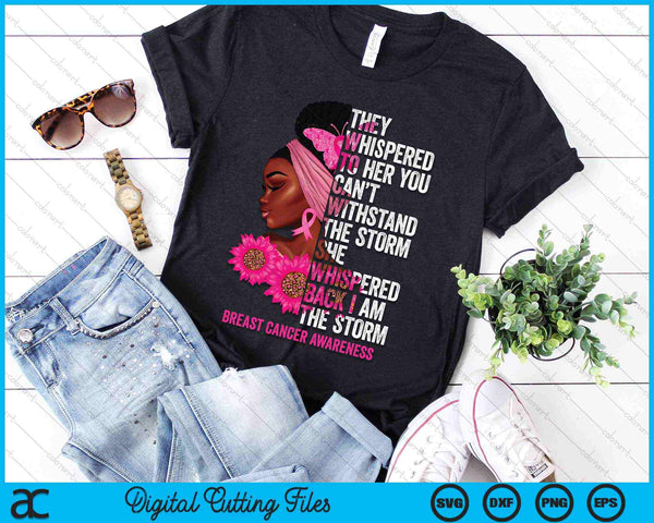 Ik ben de Storm Black Women Breast Cancer Survivor SVG PNG digitale snijbestanden