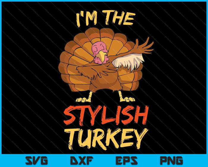 Ik ben de stijlvolle Turkije bijpassende familiegroep Thanksgiving SVG PNG digitale snijbestanden