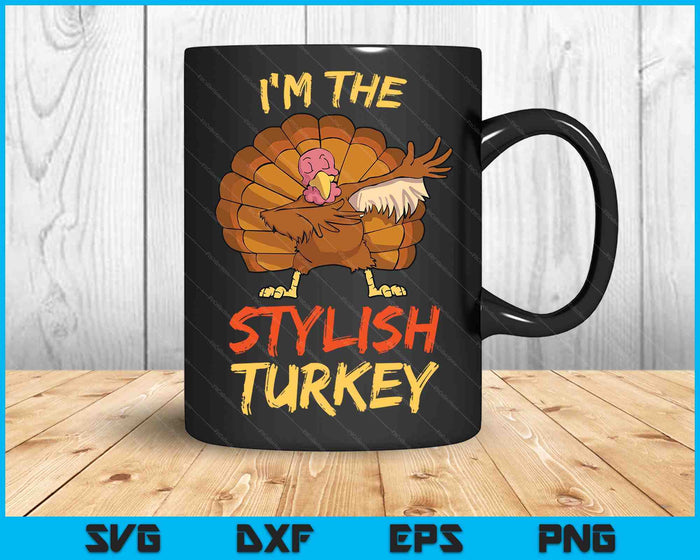 Ik ben de stijlvolle Turkije bijpassende familiegroep Thanksgiving SVG PNG digitale snijbestanden