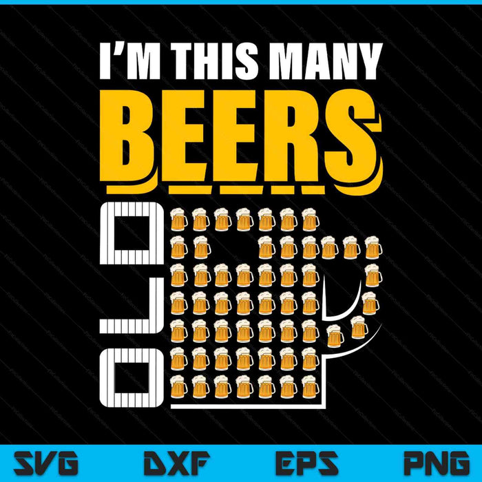 I'm this many beers old 54th birthday 54 years design on a t-shirt