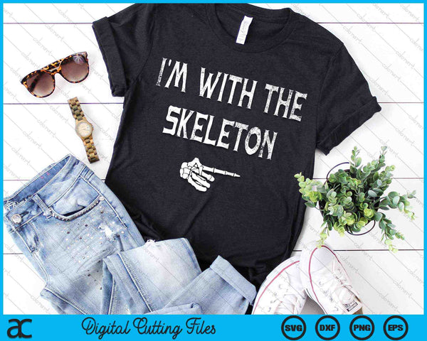 I'm With The Skeleton Halloween Costume SVG PNG Digital Cutting Files