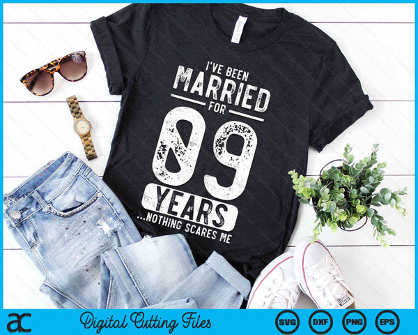 I've Been Married 09 Years Nothing Scares Me Funny 09th Wedding Anniversary SVG PNG Digital Cutting Files