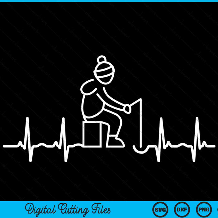 Ice Fishing Heartbeat SVG PNG Digital Cutting Files