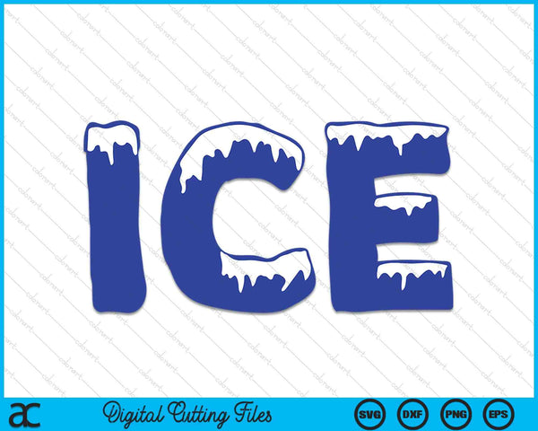 Hielo divertido familia Halloween traje hielo y bebé SVG PNG archivos de corte digital