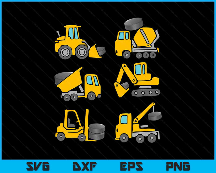 Ice Hockey Diggers Kids Construction Trucks Toddler Boys SVG PNG Digital Printable Files