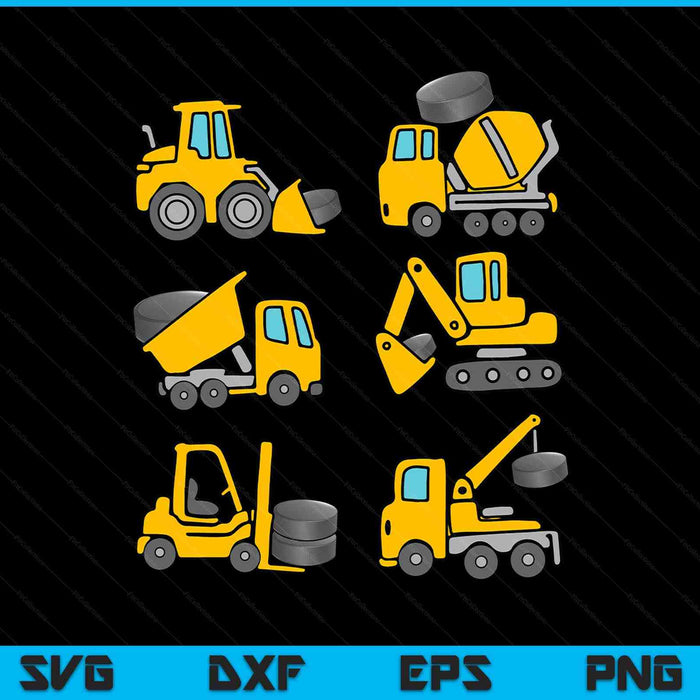 Ice hockey diggers Kids construction trucks SVG PNG cut file for Cricut