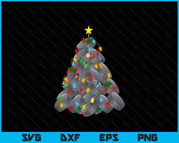 Ice hockey football Christmas tree Xmas pajamas player coach SVG PNG cut file for Cricut