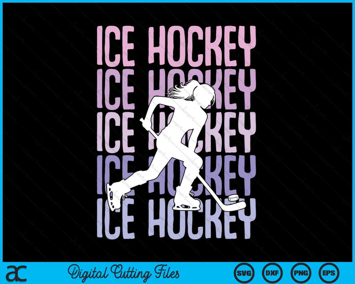 Ice Hockey Girls Women Kids Youth Girl SVG PNG Digital Printable Files