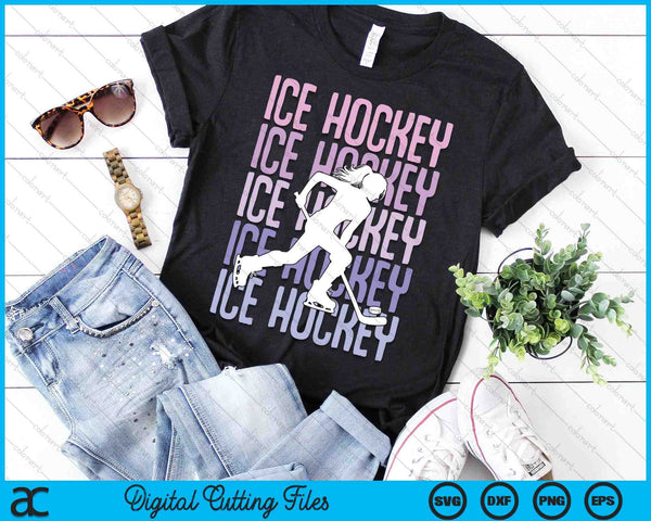 Ice Hockey Girls Women Kids Youth Girl SVG PNG Digital Printable Files