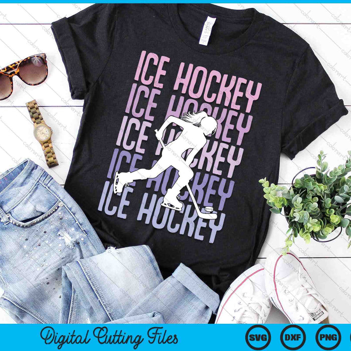 Ice Hockey Girls Women Kids Youth Girl SVG PNG Digital Printable Files