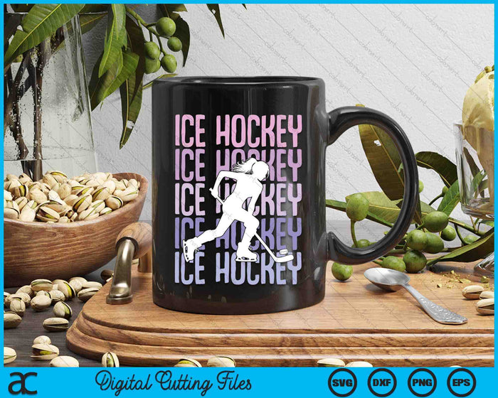 Ice Hockey Girls Women Kids Youth Girl SVG PNG Digital Printable Files