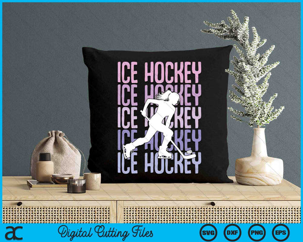 Ice Hockey Girls Women Kids Youth Girl SVG PNG Digital Printable Files