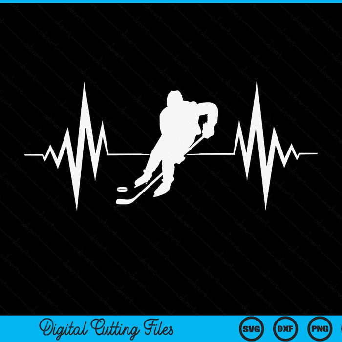 Ice hockey heartbeat player SVG cut file