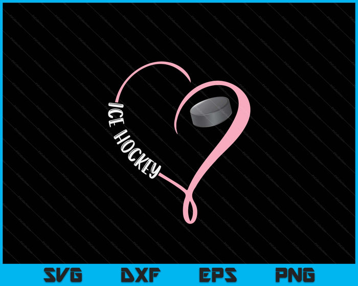 Ice Hockey Ladies Valentine's Day SVG PNG Digital Printable Files