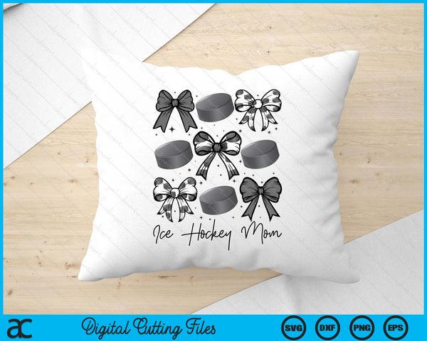 Ice Hockey Mom Coquette Bow Ice Hockey Season SVG PNG Digital Printable Files