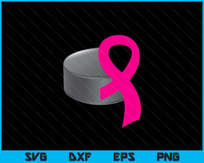 Ice Hockey Pink Ribbon Heart Cool Breast Cancer Awareness Gifts SVG PNG Cutting Printable Files