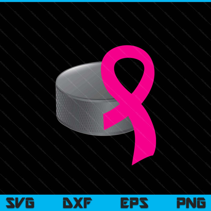 Ice hockey pink ribbon heart cool breast cancer awareness SVG cut file