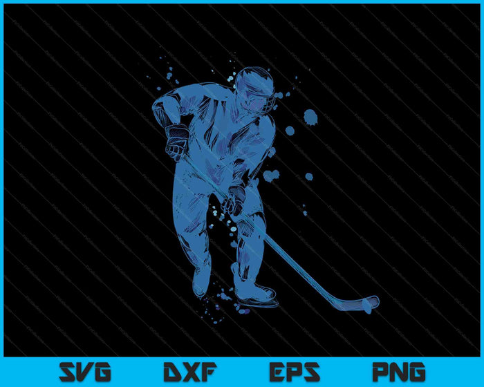 IJshockeyspeler SVG PNG snijden afdrukbare bestanden