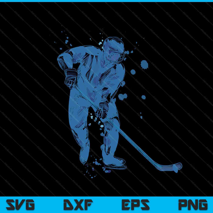 IJshockeyspeler SVG PNG snijden afdrukbare bestanden