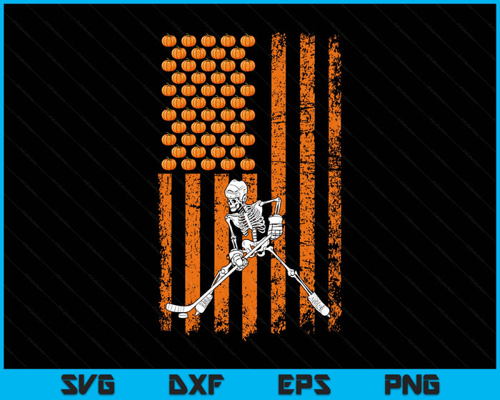 Ice Hockey Player Fan Gift Skeleton Halloween SVG PNG Digital Printable Files