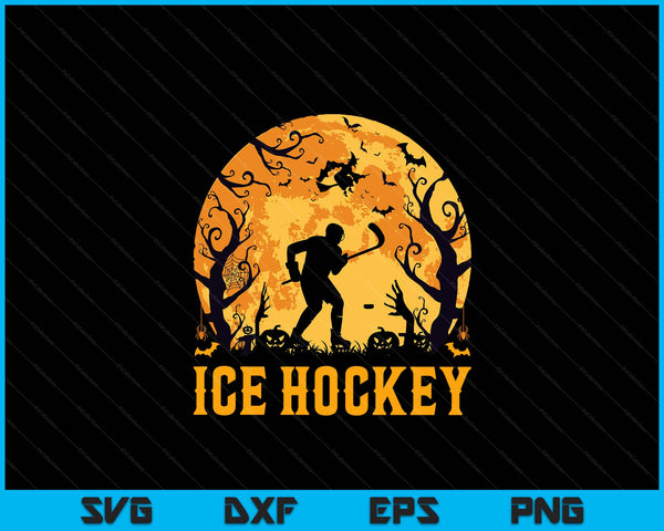 Ice hockey player Halloween spooky ice hockey lover SVG PNG cut file for Cricut