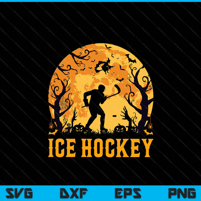 Ice hockey player Halloween spooky ice hockey lover SVG PNG cut file for Cricut