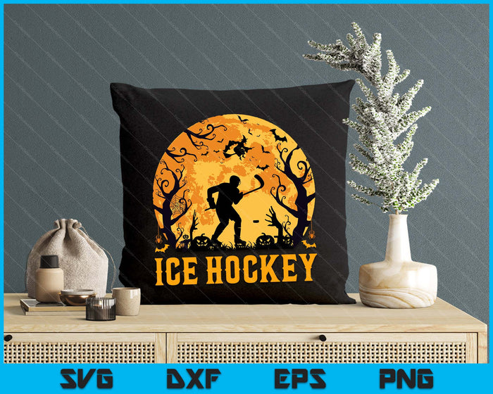 Ice Hockey Player Halloween Spooky Ice Hockey Lover Halloween SVG PNG Digital Cutting File