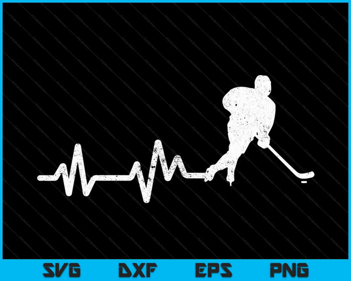 IJshockeyspeler Heartbeat SVG PNG snijden afdrukbare bestanden