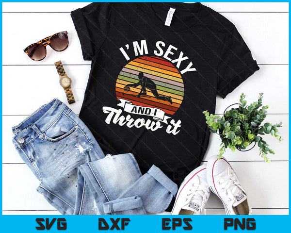 Ice Winter Curling Rock Broom Curler I'm Sexy And I Throw It SVG PNG Digital Printable Files