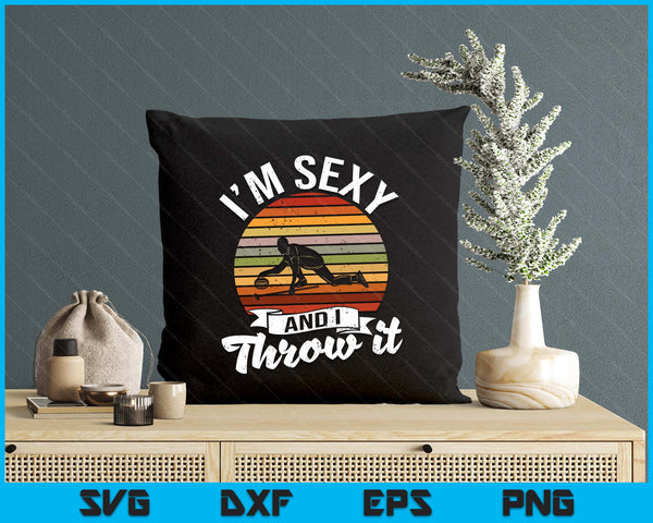 Ice Winter Curling Rock Broom Curler I'm Sexy And I Throw It SVG PNG Digital Printable Files