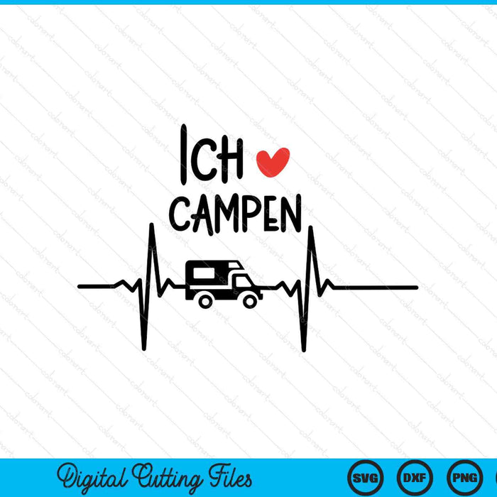 Ich liebe campen wohnwagen urlaub plotterdatei SVG cut file