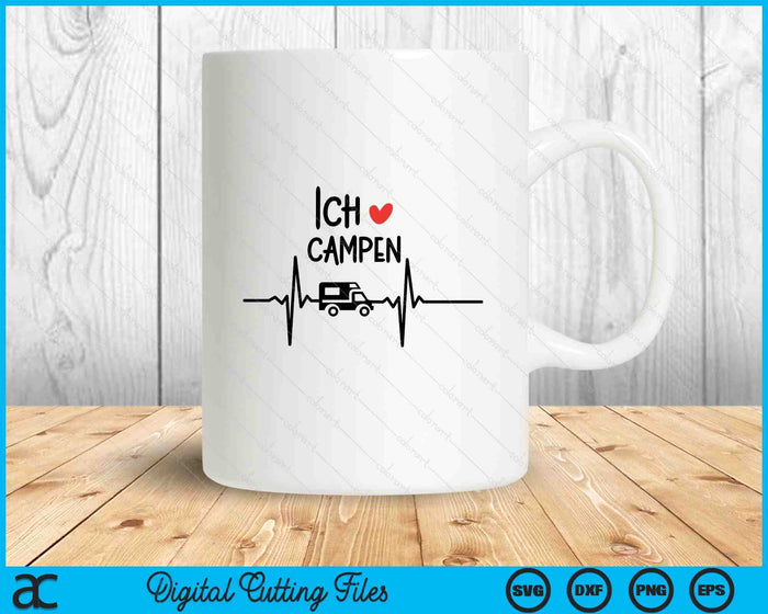 Ich liebe Campen Wohnwagen Urlaub Plotterdatei SVG PNG Digital Printable Files