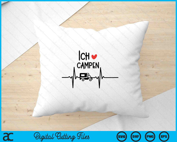 Ich liebe Campen Wohnwagen Urlaub Plotterdatei SVG PNG Digital Printable Files