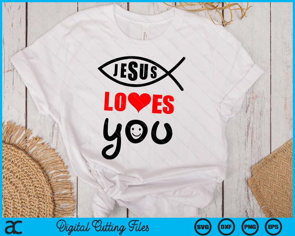 Ichtys Jesus Loves You Christian Fish SVG PNG Digital Printable Files