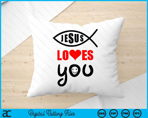 Ichtys Jesus Loves You Christian Fish SVG PNG Digital Printable Files