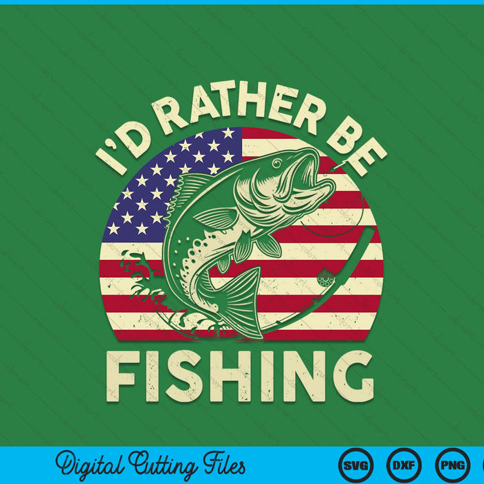 Id rather be fishing father day bass dad SVG cut file