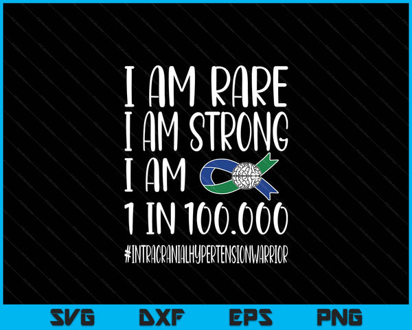 Iih Warrior Green Blue Ribbon Survivor Pseudotumor Cerebri SVG PNG Digital Printable Files