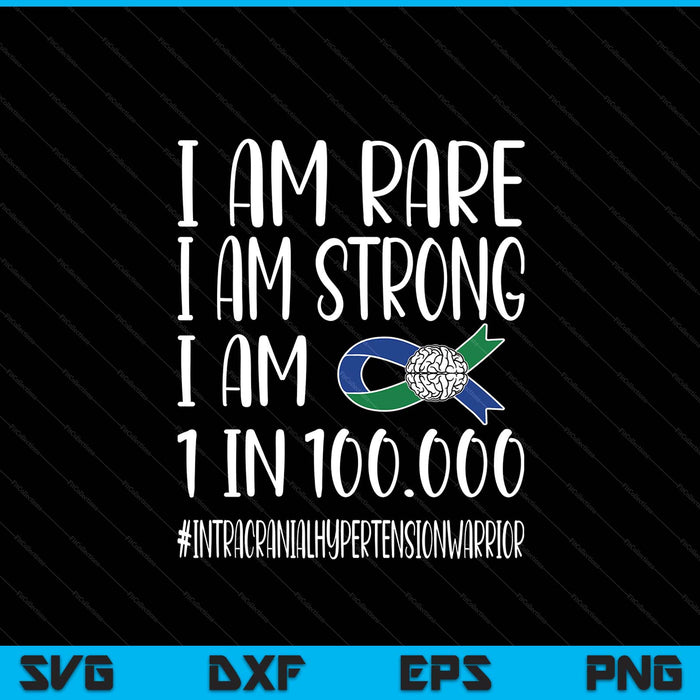 Iih Warrior Green Blue Ribbon Survivor Pseudotumor Cerebri SVG PNG Digital Printable Files