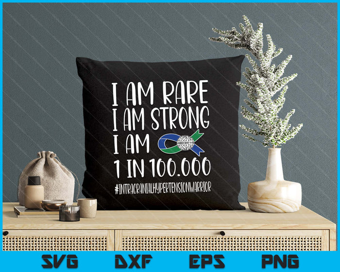 Iih Warrior Green Blue Ribbon Survivor Pseudotumor Cerebri SVG PNG Digital Printable Files