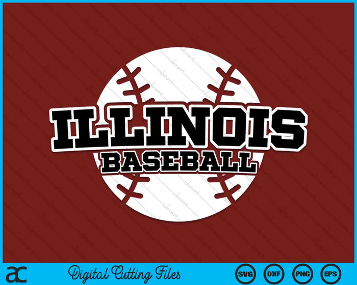 Illinois honkbal blok lettertype SVG PNG digitale snijbestanden
