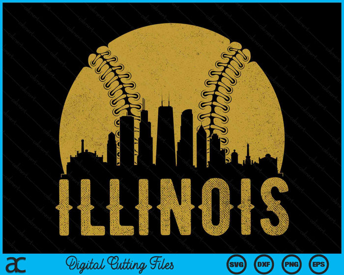 Illinois Baseball Fan SVG PNG Cutting Printable Files