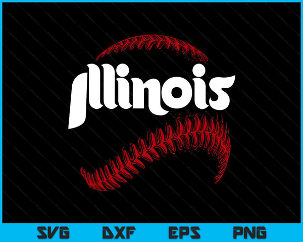 Illinois Baseball Lovers Vintage Baseball Lovers Fans SVG PNG Digital Printable Files