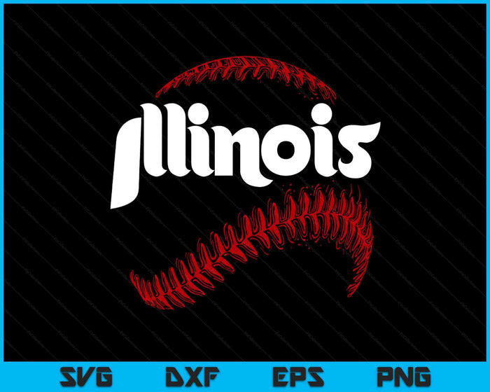 Illinois Baseball Lovers Vintage Baseball Lovers Fans SVG PNG Digital Printable Files